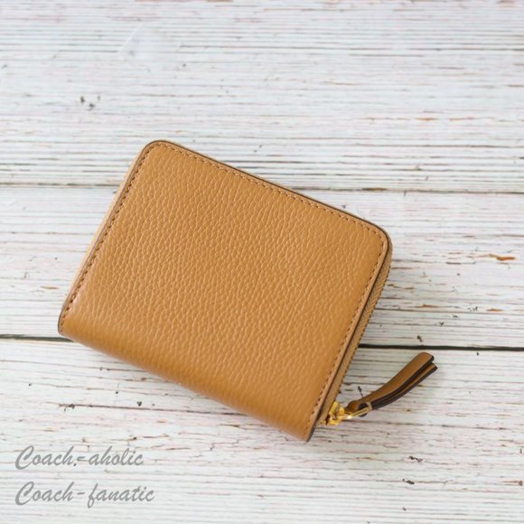 NWT Tory Burch Britten Bifold Logo Zip Coin Leather Wallet in Tiramisu - Picture 2 of 7